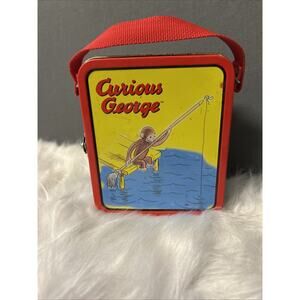 Vintage Curious George Tin Box with Latch & Handle 1999 Series #1 Monkey